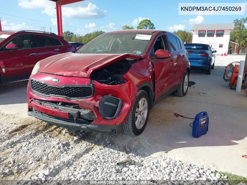 2018 Kia Sportage Lx VIN: KNDPM3AC4J7450269 Lot: 40667562