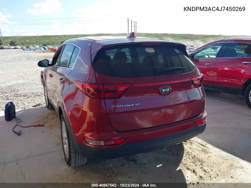 2018 Kia Sportage Lx VIN: KNDPM3AC4J7450269 Lot: 40667562