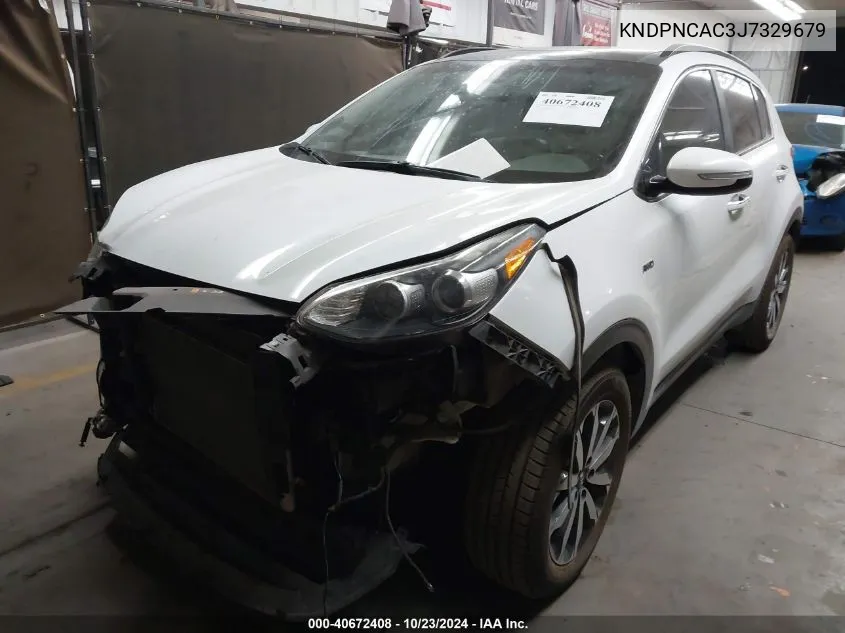 2018 Kia Sportage Ex VIN: KNDPNCAC3J7329679 Lot: 40672408