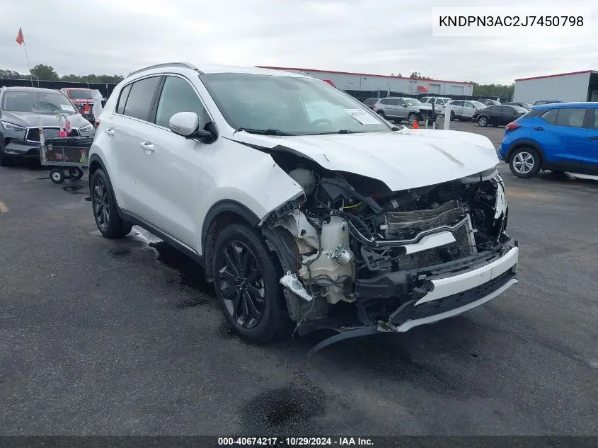 2018 Kia Sportage Ex VIN: KNDPN3AC2J7450798 Lot: 40674217