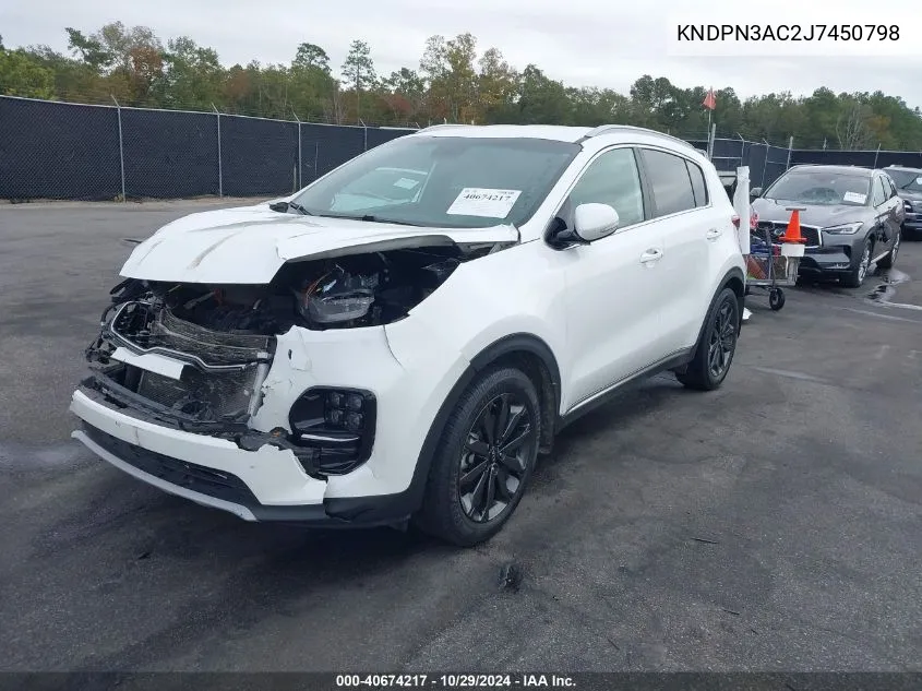 2018 Kia Sportage Ex VIN: KNDPN3AC2J7450798 Lot: 40674217