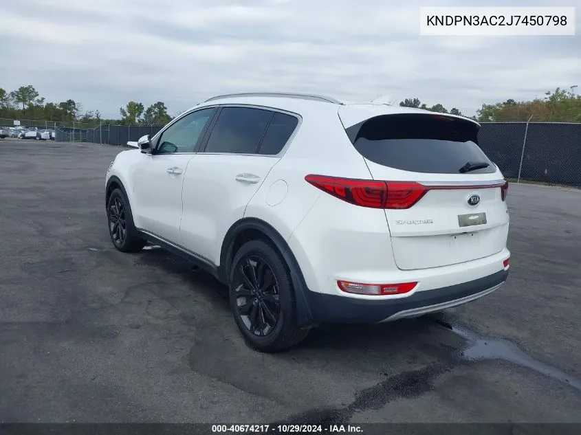 2018 Kia Sportage Ex VIN: KNDPN3AC2J7450798 Lot: 40674217