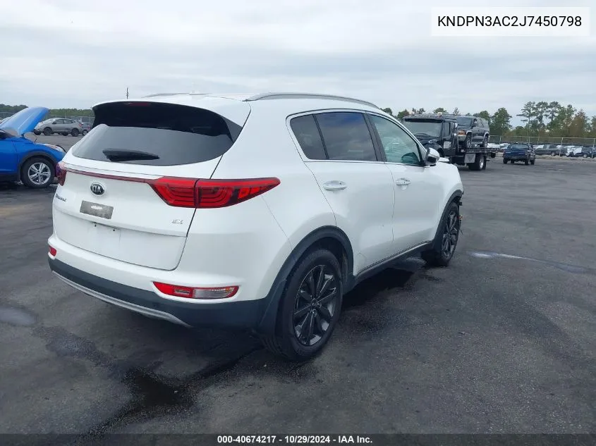 2018 Kia Sportage Ex VIN: KNDPN3AC2J7450798 Lot: 40674217