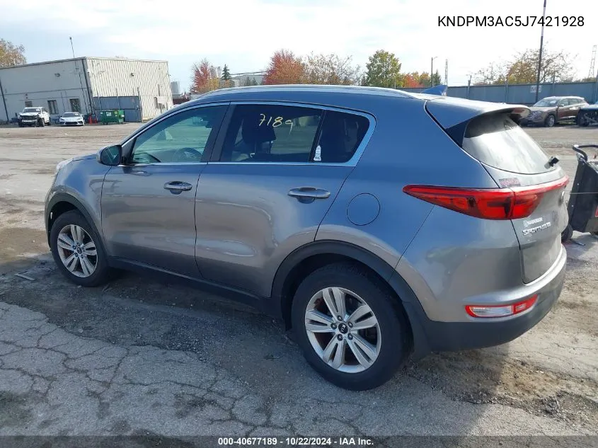 2018 Kia Sportage Lx VIN: KNDPM3AC5J7421928 Lot: 40677189