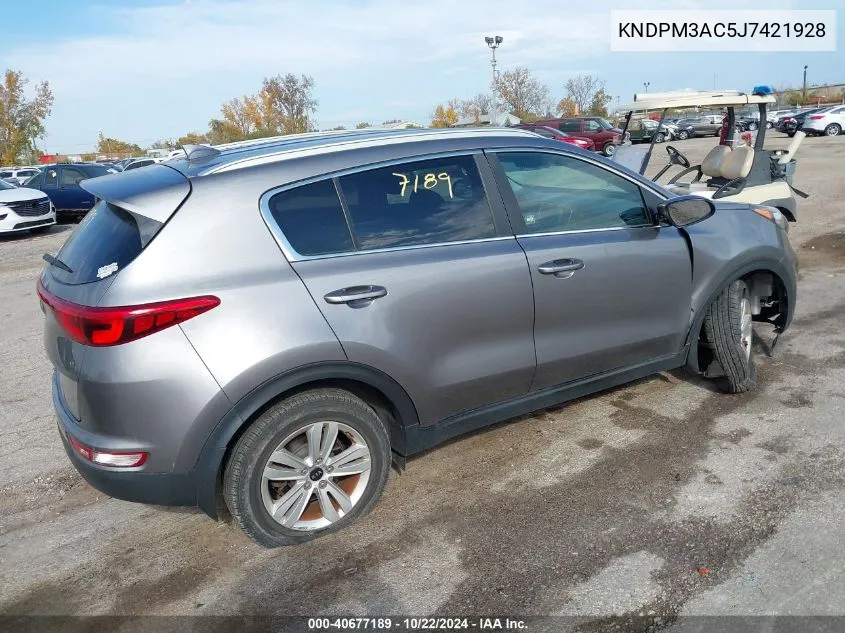 2018 Kia Sportage Lx VIN: KNDPM3AC5J7421928 Lot: 40677189