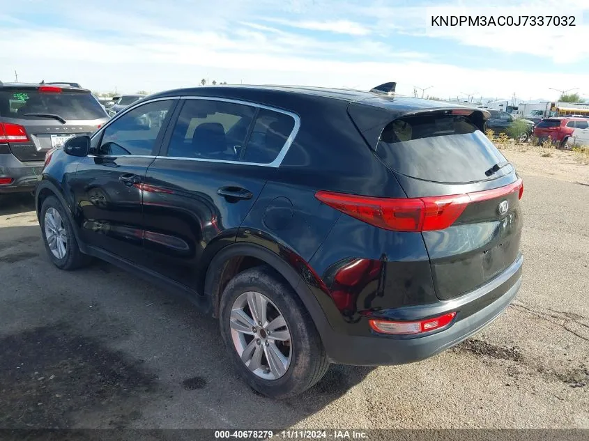 2018 Kia Sportage Lx VIN: KNDPM3AC0J7337032 Lot: 40678279