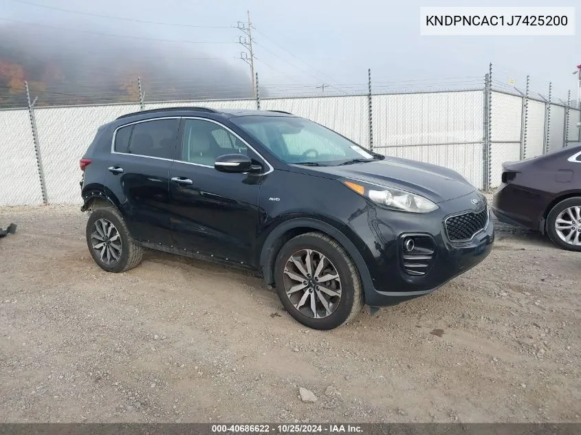 2018 Kia Sportage Ex VIN: KNDPNCAC1J7425200 Lot: 40686622