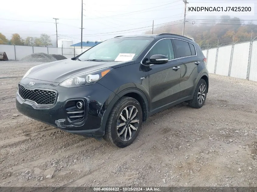 2018 Kia Sportage Ex VIN: KNDPNCAC1J7425200 Lot: 40686622