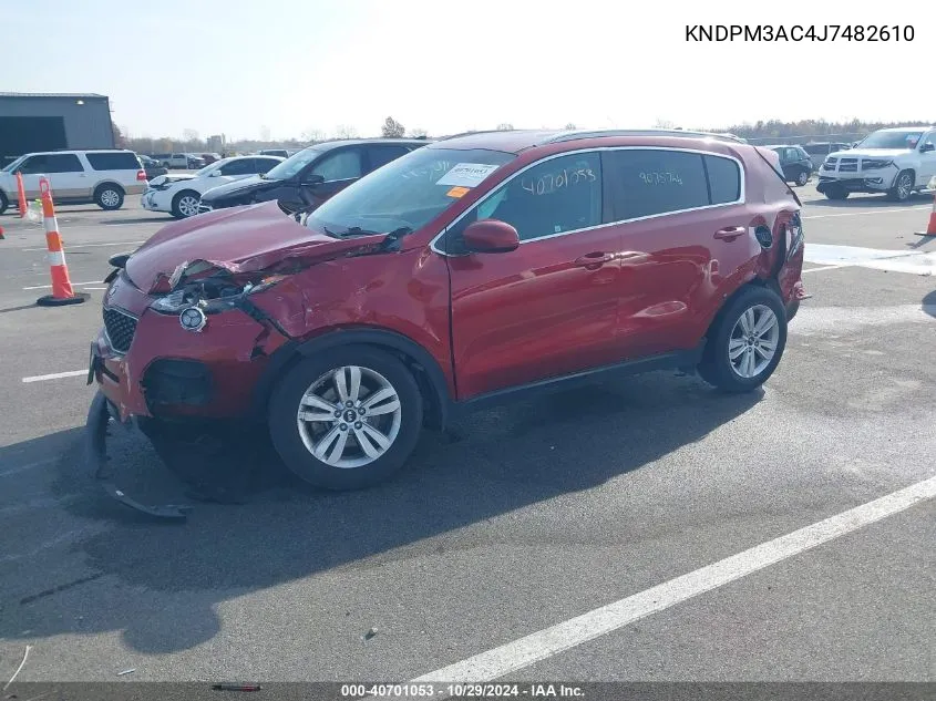 2018 Kia Sportage Lx VIN: KNDPM3AC4J7482610 Lot: 40701053