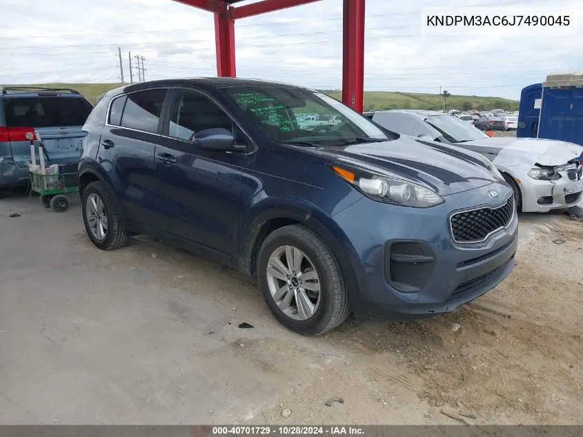 2018 Kia Sportage Lx VIN: KNDPM3AC6J7490045 Lot: 40701729