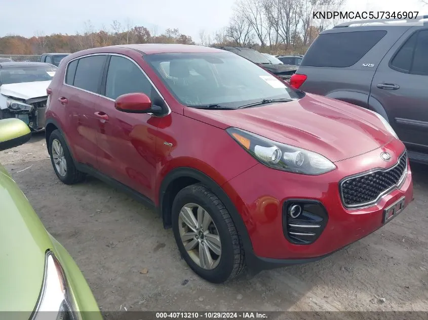 2018 Kia Sportage Lx VIN: KNDPMCAC5J7346907 Lot: 40713210