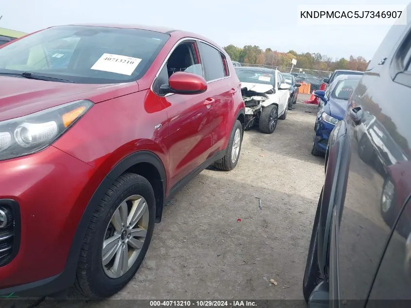 2018 Kia Sportage Lx VIN: KNDPMCAC5J7346907 Lot: 40713210