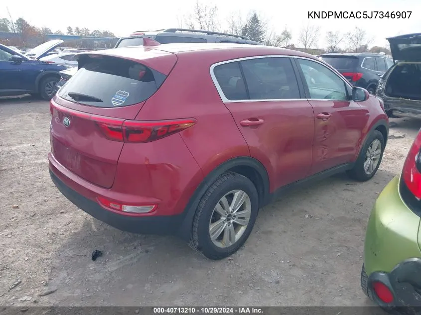 2018 Kia Sportage Lx VIN: KNDPMCAC5J7346907 Lot: 40713210