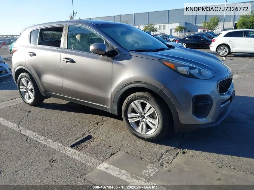 2018 Kia Sportage Lx VIN: KNDPM3AC7J7326772 Lot: 40718485