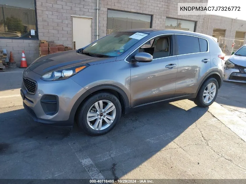 2018 Kia Sportage Lx VIN: KNDPM3AC7J7326772 Lot: 40718485