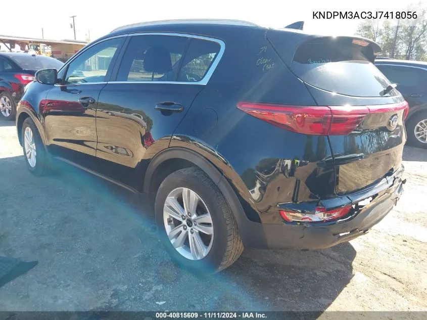 2018 Kia Sportage Lx VIN: KNDPM3AC3J7418056 Lot: 40815609