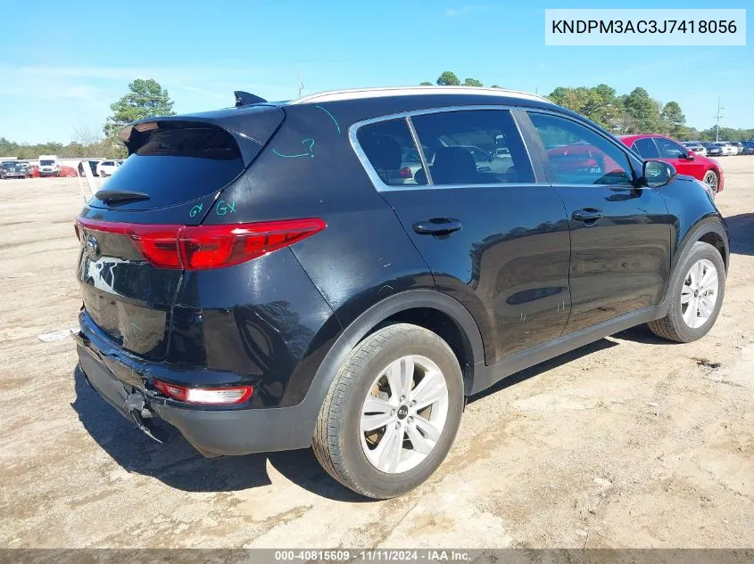 2018 Kia Sportage Lx VIN: KNDPM3AC3J7418056 Lot: 40815609