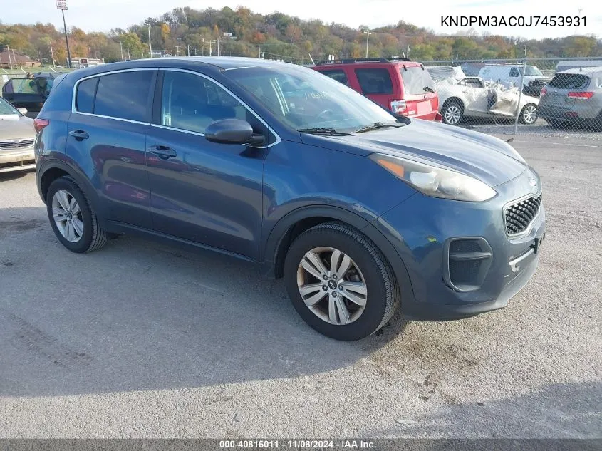 2018 Kia Sportage Lx VIN: KNDPM3AC0J7453931 Lot: 40816011