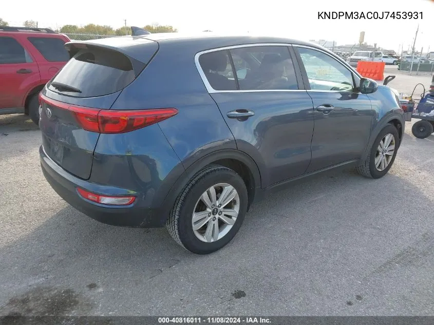 2018 Kia Sportage Lx VIN: KNDPM3AC0J7453931 Lot: 40816011