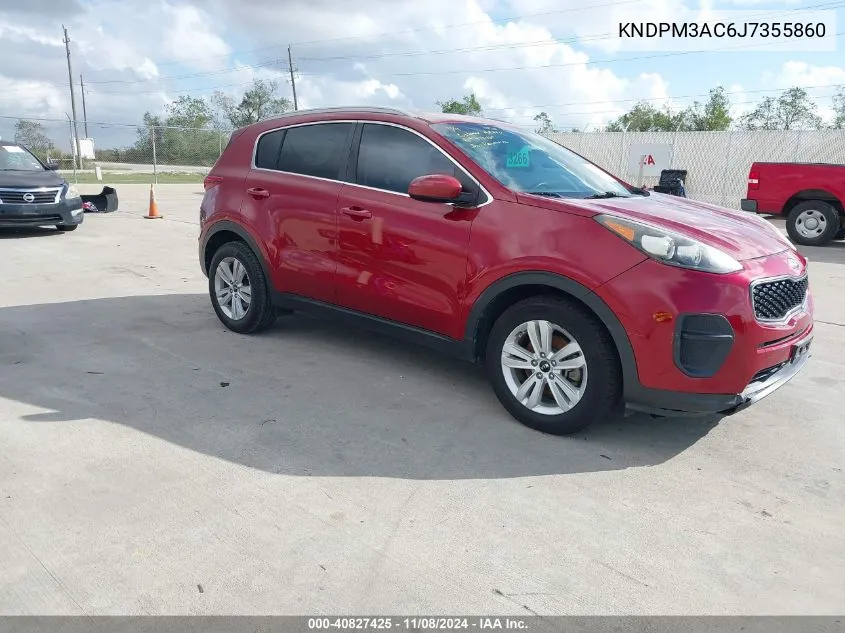 2018 Kia Sportage Lx VIN: KNDPM3AC6J7355860 Lot: 40827425