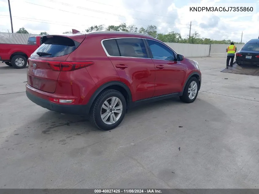 2018 Kia Sportage Lx VIN: KNDPM3AC6J7355860 Lot: 40827425