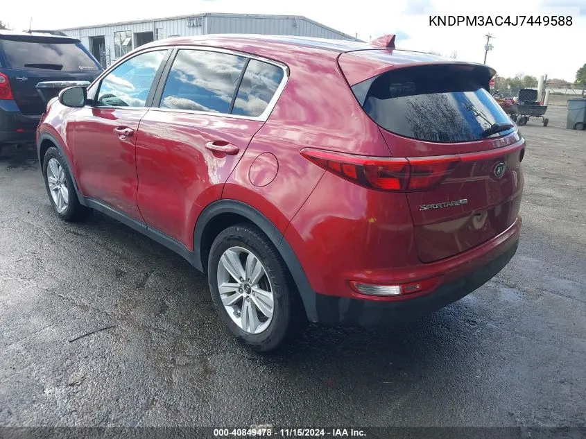 2018 Kia Sportage Lx VIN: KNDPM3AC4J7449588 Lot: 40849478