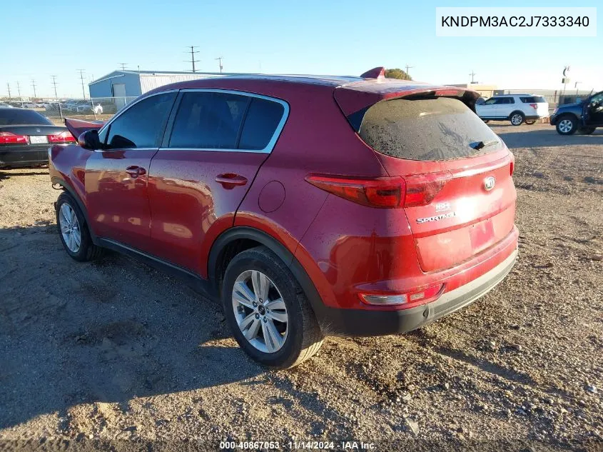 2018 Kia Sportage Lx VIN: KNDPM3AC2J7333340 Lot: 40867053