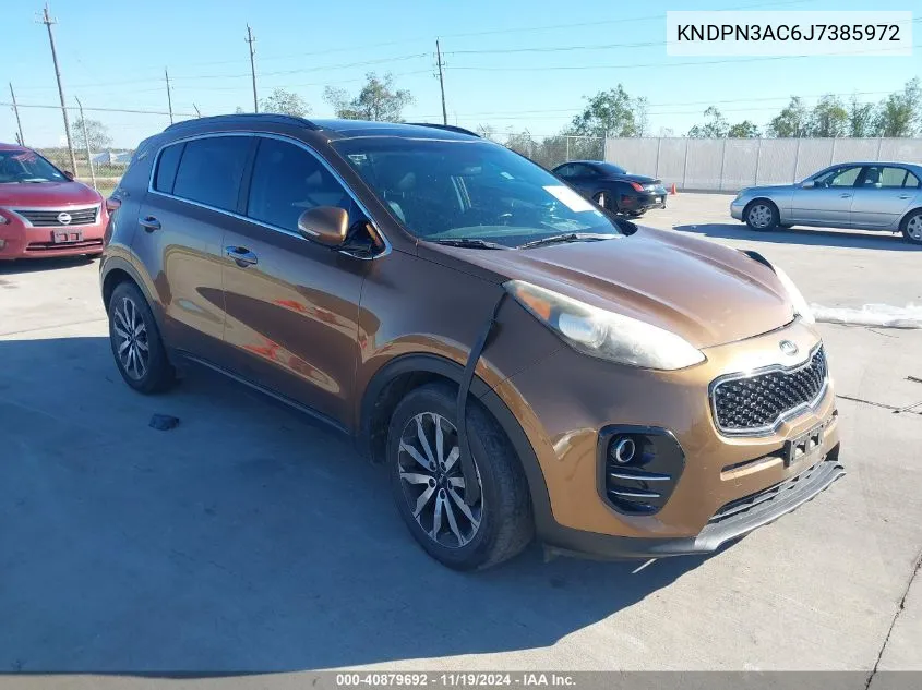 2018 Kia Sportage Ex VIN: KNDPN3AC6J7385972 Lot: 40879692