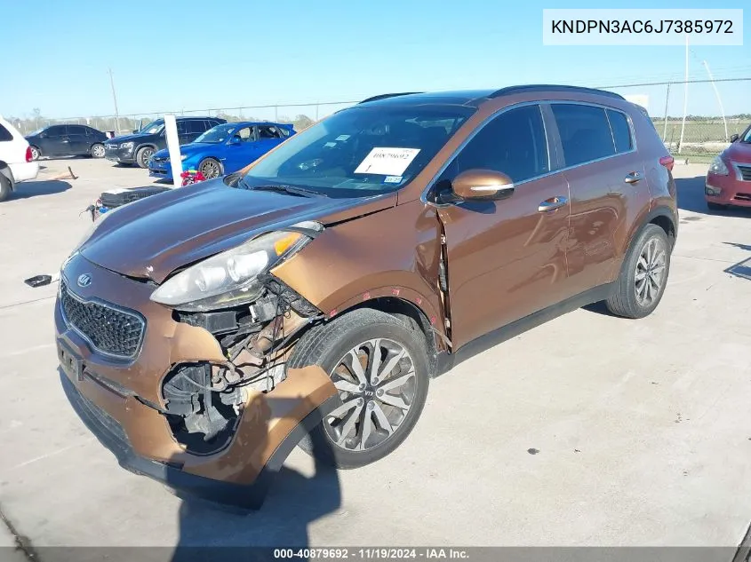 2018 Kia Sportage Ex VIN: KNDPN3AC6J7385972 Lot: 40879692