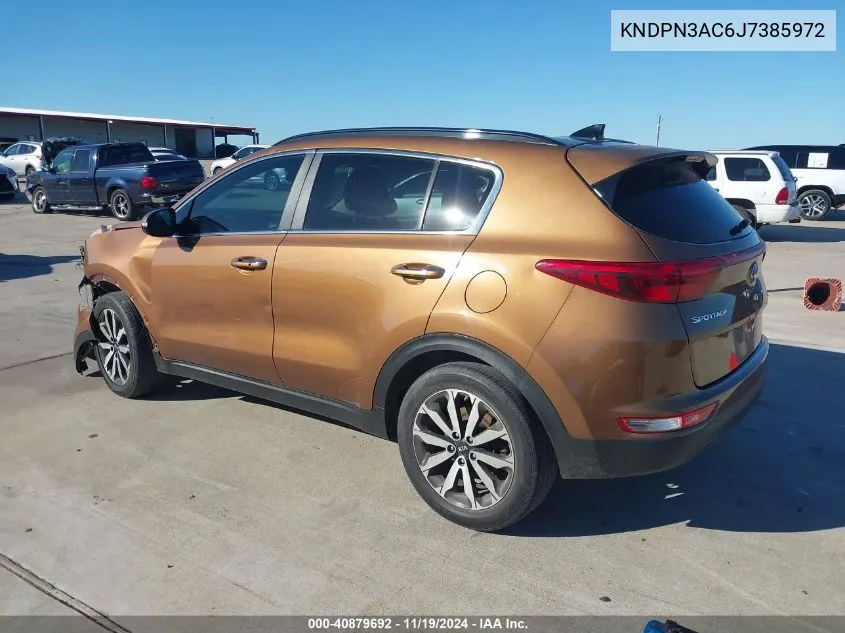 2018 Kia Sportage Ex VIN: KNDPN3AC6J7385972 Lot: 40879692