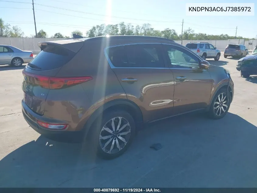 2018 Kia Sportage Ex VIN: KNDPN3AC6J7385972 Lot: 40879692