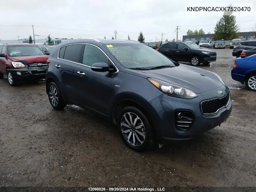 2019 Kia Sportage VIN: KNDPNCACXK7520470 Lot: 12098026