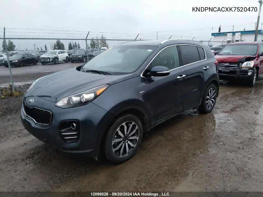 2019 Kia Sportage VIN: KNDPNCACXK7520470 Lot: 12098026