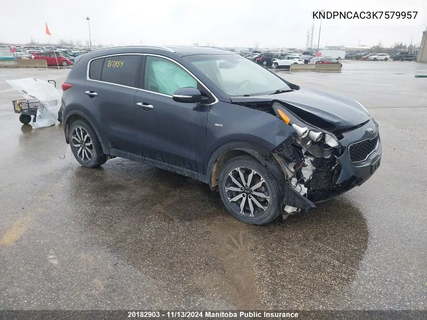 2019 Kia Sportage Ex VIN: KNDPNCAC3K7579957 Lot: 20182903