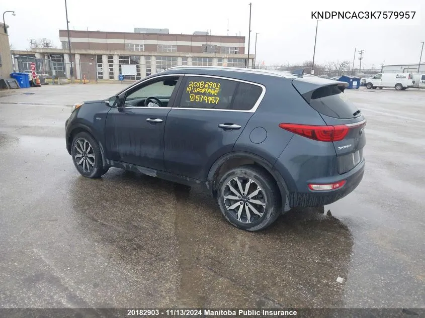 2019 Kia Sportage Ex VIN: KNDPNCAC3K7579957 Lot: 20182903