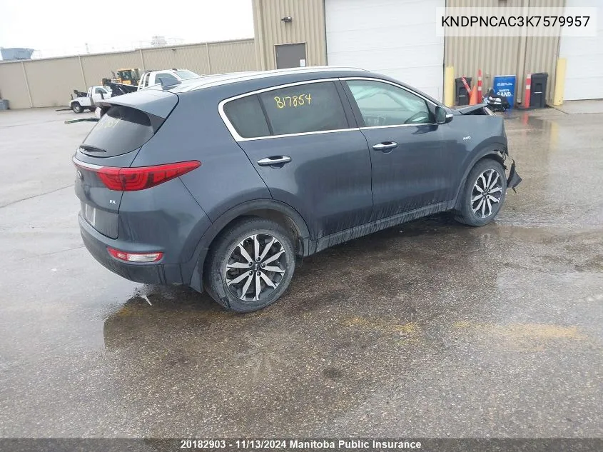 2019 Kia Sportage Ex VIN: KNDPNCAC3K7579957 Lot: 20182903