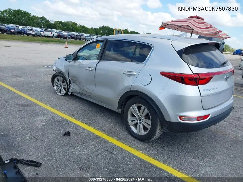 2019 Kia Sportage Lx VIN: KNDPM3AC0K7507830 Lot: 39276388