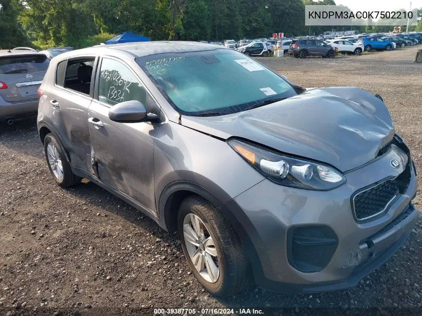 KNDPM3AC0K7502210 2019 Kia Sportage Lx