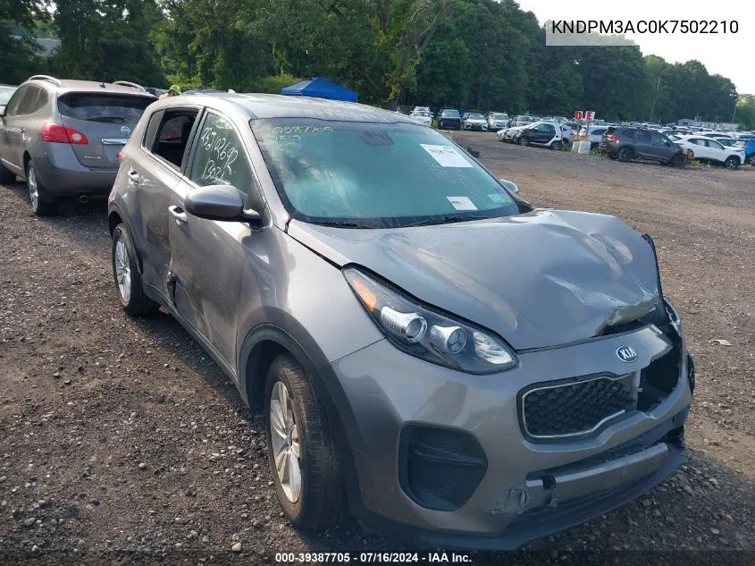 2019 Kia Sportage Lx VIN: KNDPM3AC0K7502210 Lot: 39387705