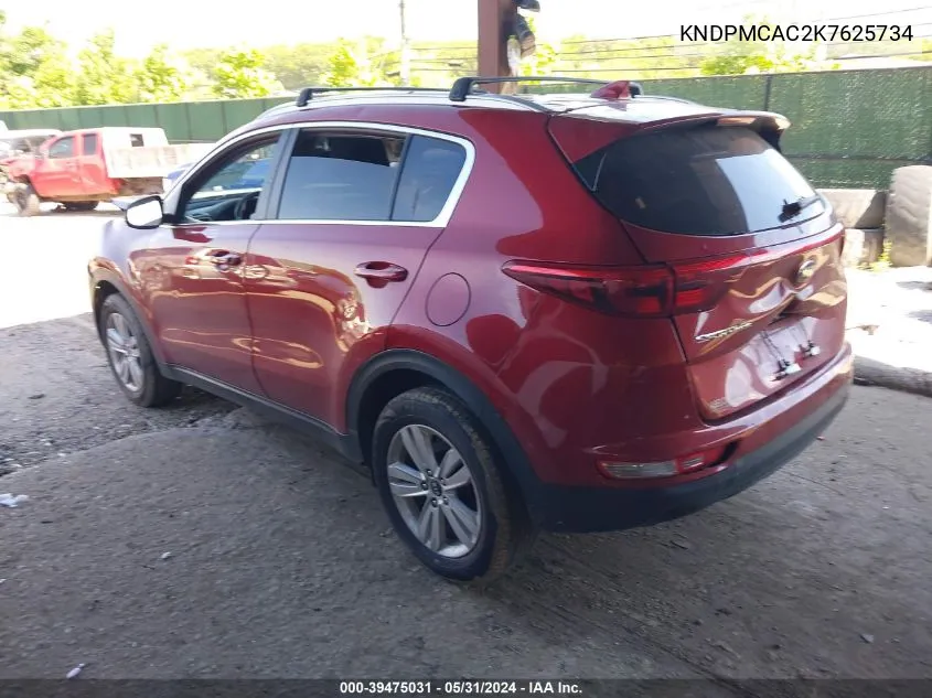 KNDPMCAC2K7625734 2019 Kia Sportage Lx