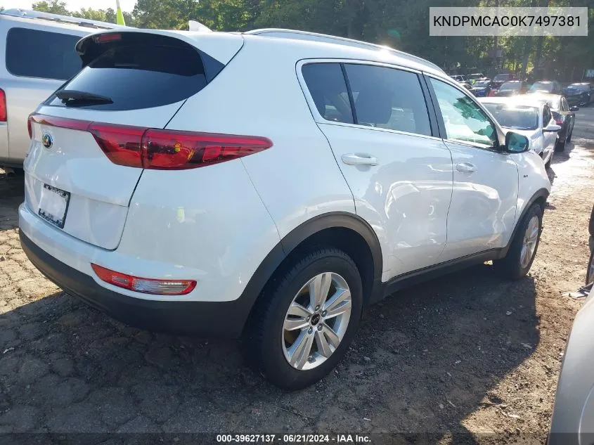 2019 Kia Sportage Lx VIN: KNDPMCAC0K7497381 Lot: 39627137