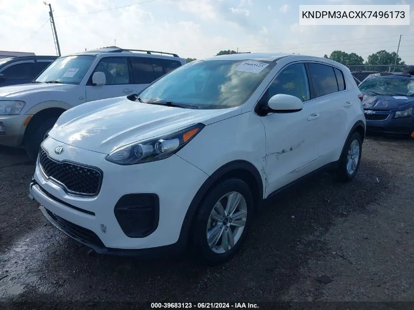 2019 Kia Sportage Lx VIN: KNDPM3ACXK7496173 Lot: 39683123