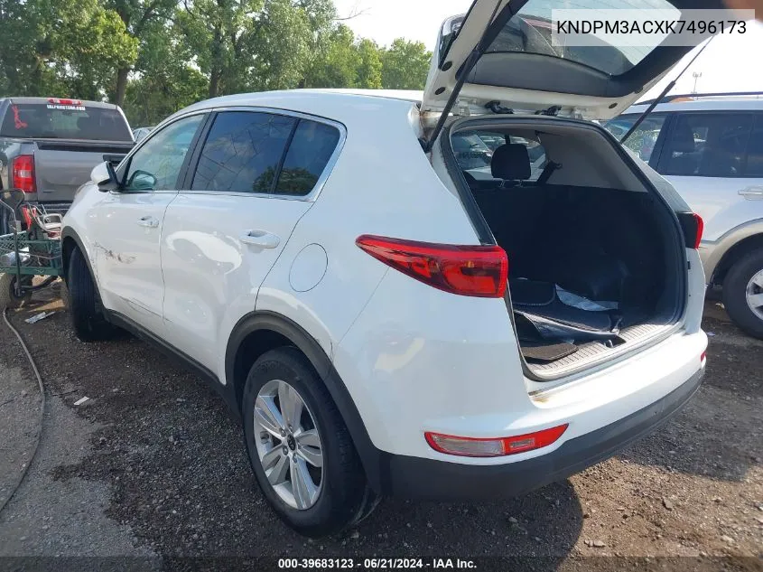 2019 Kia Sportage Lx VIN: KNDPM3ACXK7496173 Lot: 39683123