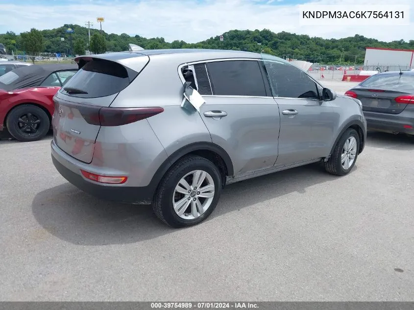 2019 Kia Sportage Lx VIN: KNDPM3AC6K7564131 Lot: 39754989