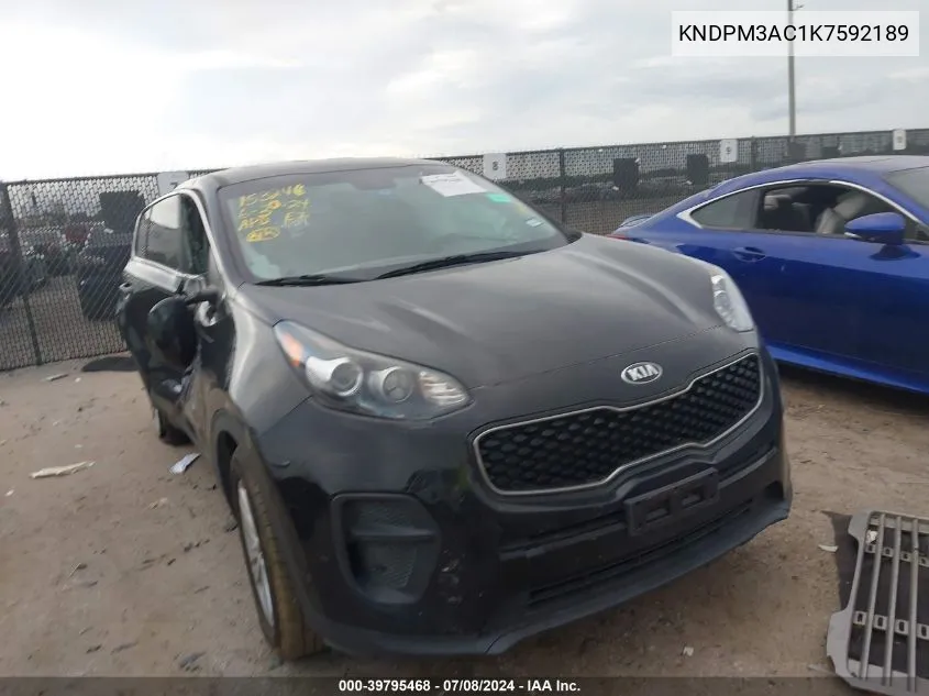 2019 Kia Sportage Lx VIN: KNDPM3AC1K7592189 Lot: 39795468