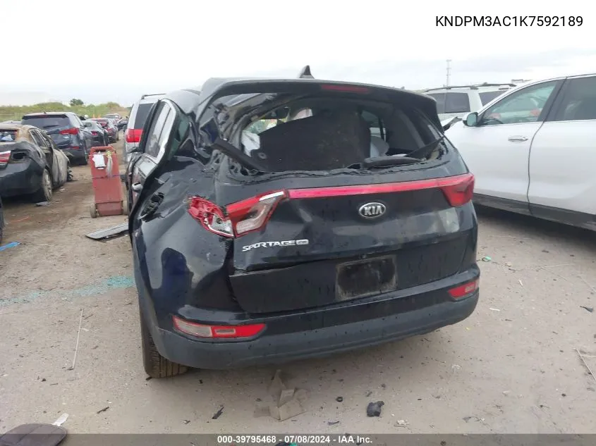 2019 Kia Sportage Lx VIN: KNDPM3AC1K7592189 Lot: 39795468