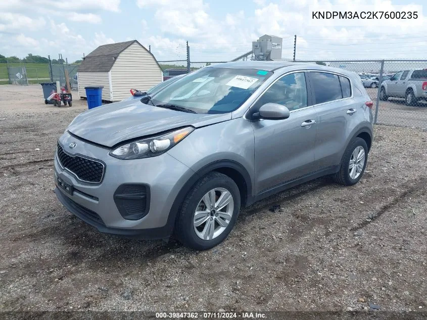 2019 Kia Sportage Lx VIN: KNDPM3AC2K7600235 Lot: 39847362