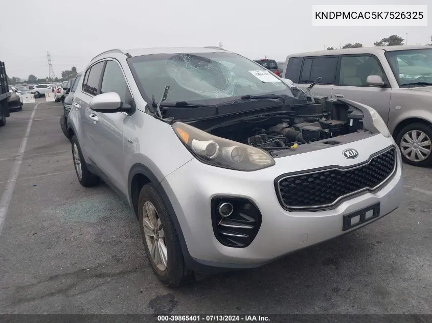 2019 Kia Sportage Lx VIN: KNDPMCAC5K7526325 Lot: 39865401