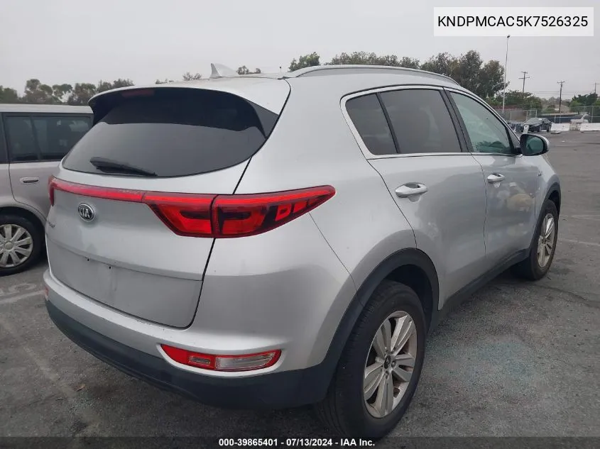 2019 Kia Sportage Lx VIN: KNDPMCAC5K7526325 Lot: 39865401