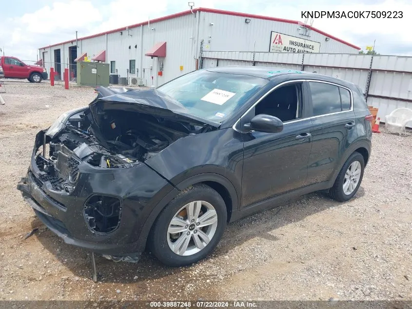 2019 Kia Sportage Lx VIN: KNDPM3AC0K7509223 Lot: 39887248